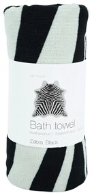 Ręcznik kąpielowy ZEBRA, czarno-biały