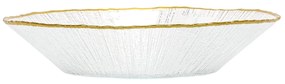 Szklany talerz głeboki ze złotą obwódką DATURA, 20 cm