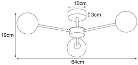 Sufitowa lampa ze szklanymi kloszami beżowa A4-A95