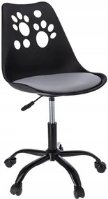 Czarno-szary fotel obrotowy skandynawski D5-Z20