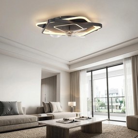 HOMCOM Wentylator sufitowy z oświetleniem i pilotem, LED wentylator sufitowy z 6 prędkościami, 3 temperatury barwowe | Aosom PL