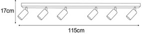 Listwa sufitowa z 6 reflektorami tuby - A223-Akso