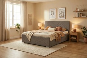 Łóżko CINDY 140x200 cm Jasny brąz Bez materaca