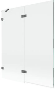 Mexen Lunar parawan nawannowy 2-skrzydłowy lewy 140 x 150 cm, transparent, gun metal - 897-140-100-95-00-L