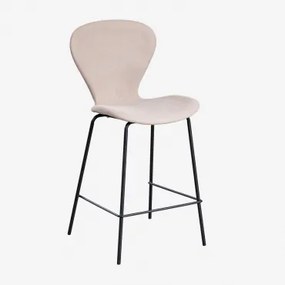 Zestaw 4 Wysokich Stołków Uit ↑65 Cm & Czarny & Tkanina W Kolorze Jasnobrązowym & Tkaniny - Sklum