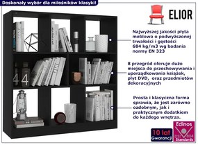 Czarny klasyczny regał z półkami - Lorines 4X