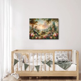 Obraz na szkle - Pawie w ogrodzie (70x50 cm)