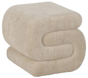 Beżowy puf z materiału bouclé – Ixia
