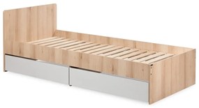 Łóżko młodzieżowe DALIA 90x200 buk/szare LITTLE SKY