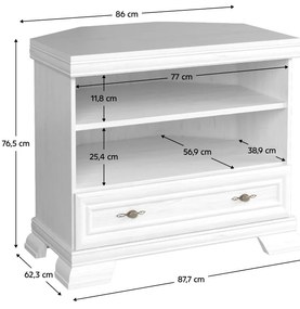 Stolik narożny pod telewizor KORA, sosna andersen