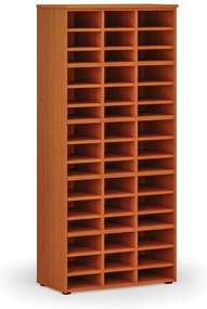 Regał sortujący PRIMO WOOD, 800 x 420 x 1781 mm, 45 przegród, czereśnia