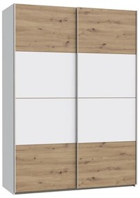 Szafa ubraniowa KARO 150x210 cm biała/dąb artisan