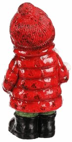 Dekoracja świąteczna Mały chłopiec z misiem,ceramika MgO, 36 cm