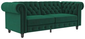 Ciemnozielona aksamitna rozkładana sofa 236 cm Felix – Støraa