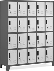 Szafa BHP 20-skrytkowa 136x45x172 cm Robert antracyt/biały