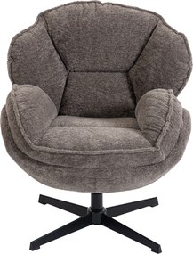 HOMCOM Nowoczesny fotel typu wingback, welurowy fotel z podłokietnikami, czteroramienna podstawa, sprężyny S, funkcja obrotu 360°, szary | Aosom PL