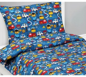 Bellatex Dziecięca pościel bawełniana JuniorRatownicy niebieska, 140 x 200, 70 x 90 cm