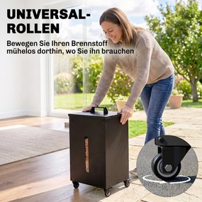 Outsunny Metalowy pojemnik na pellety z kółkami, 30 kg pojemnik na pellety, przechowywanie pelletu z sitkiem 4 wskaźniki poziomu 36,5 x 36,5 x 61,5 cm | Aosom PL