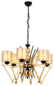 Żyrandol na łańcuchu VARANA 6xE27/40W/230V czarny/złoty