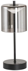 Czarno-ciemnoszara lampa stołowa LED ze ściemniaczem (wysokość 34,5 cm) Riva – Fischer & Honsel