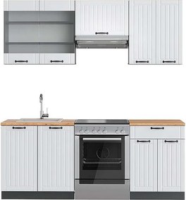 Aneks kuchenny biały dworek/antracyt 200x60x81.6 fame-line