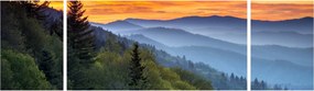 Obraz - Czerwone chmury w górach (170x50 cm)