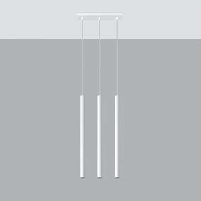 Lampy wiszące nowoczesny Brill, stal - 3 źródło światła 4000K - L.30 x H.90 cm - biały