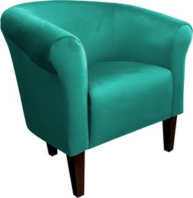 Fotel Milo tkanina Welur wygodny fotel tapicerowany do salonu i sypialni : Kolor nogi - Venge, Kolor tkaniny - VELVET - MG20, Wysokość nogi - 20 cm