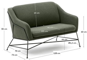 Zielona sofa 128 cm Brida – Kave Home