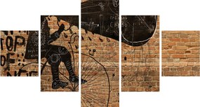 Obraz - Mężczyzna na rowerze w stylu Banksy (125x70 cm)