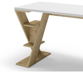 Biurko z białym blatem 60x137 cm Butterfly – Marckeric