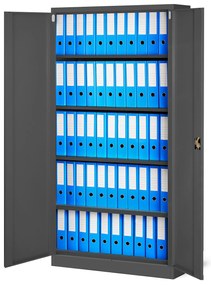 Zestaw 4x biurowa szafa metalowa na akta JAN, 900 x 1850 x 400 mm, antracytowa
