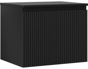 Mexen Rivel szafka łazienkowa podumywalkowa 60 cm z blatem, 1 szuflada, ryflowana , czarna mat - 91A20-06047-1-BFC71