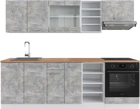 Zabudowa kuchenna beton/biały 240x60x81.6 r-line