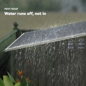 Outsunny Domek na Narzędzia z Oknami, Wentylacją, Drzwiami Przesuwnymi, Stal Wodoodporna, Odporny na Warunki Atmosferyczne, Ciemnoszary