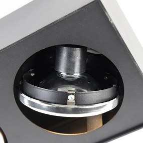 Kwadratowy reflektor czarny 2-światłowy - Kaya