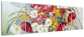 Obraz wazonu z dzikimi kwiatami (170x50 cm)