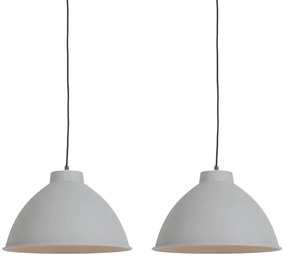 Zestaw 2 skandynawskich lamp wiszących szary - Anterio 38 Basic Rustykalny / Vintage Oswietlenie wewnetrzne