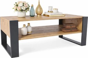 Ława Do Salonu Z Półką Dąb + Czarny P9-F32