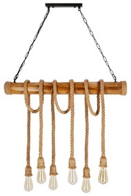 Żyrandol na łańcuchu VINT 6xE27/40W/230V bambusowy