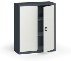 Szafa metalowa, 1150 x 950 x 400 mm, 2 półki, antracyt/szara