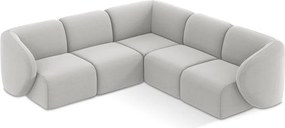 Jasnoszary aksamitny narożnik Lani – Makamii