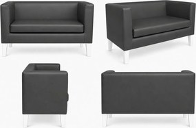 Sofa Monaco : Kolor nogi - Biała, Kolor tkaniny - EKO-SKÓRA - 23D, Typ tkaniny - Eko-skóra , Wysokość nogi - 20 cm