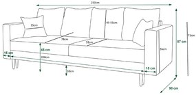 Musztardowa welurowa sofa rozkładana - Diamante