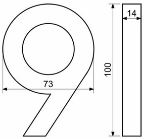 Aluminiowy numer domu 9, 3D powłoka strukturalna