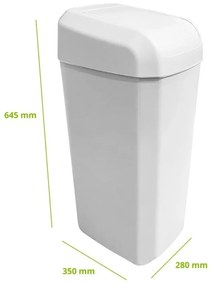 Kosz na śmieci Denox Troya 45 l, biały, 45 l
