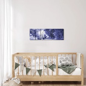 Obraz - Magiczna zimowa noc (z zegarem) (90x30 cm)