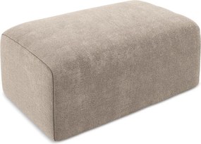 Beżowy podnóżek z tkaniny szenilowej Kona – Makamii