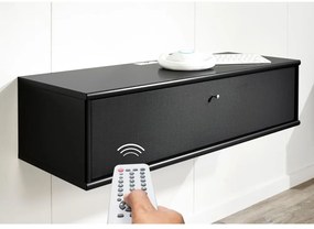 Czarna szafka pod TV w dekorze jesionu 89x22 cm Mistral – Hammel Furniture