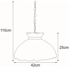 Witrażowa lampa wisząca nad stół - S948-Oxana